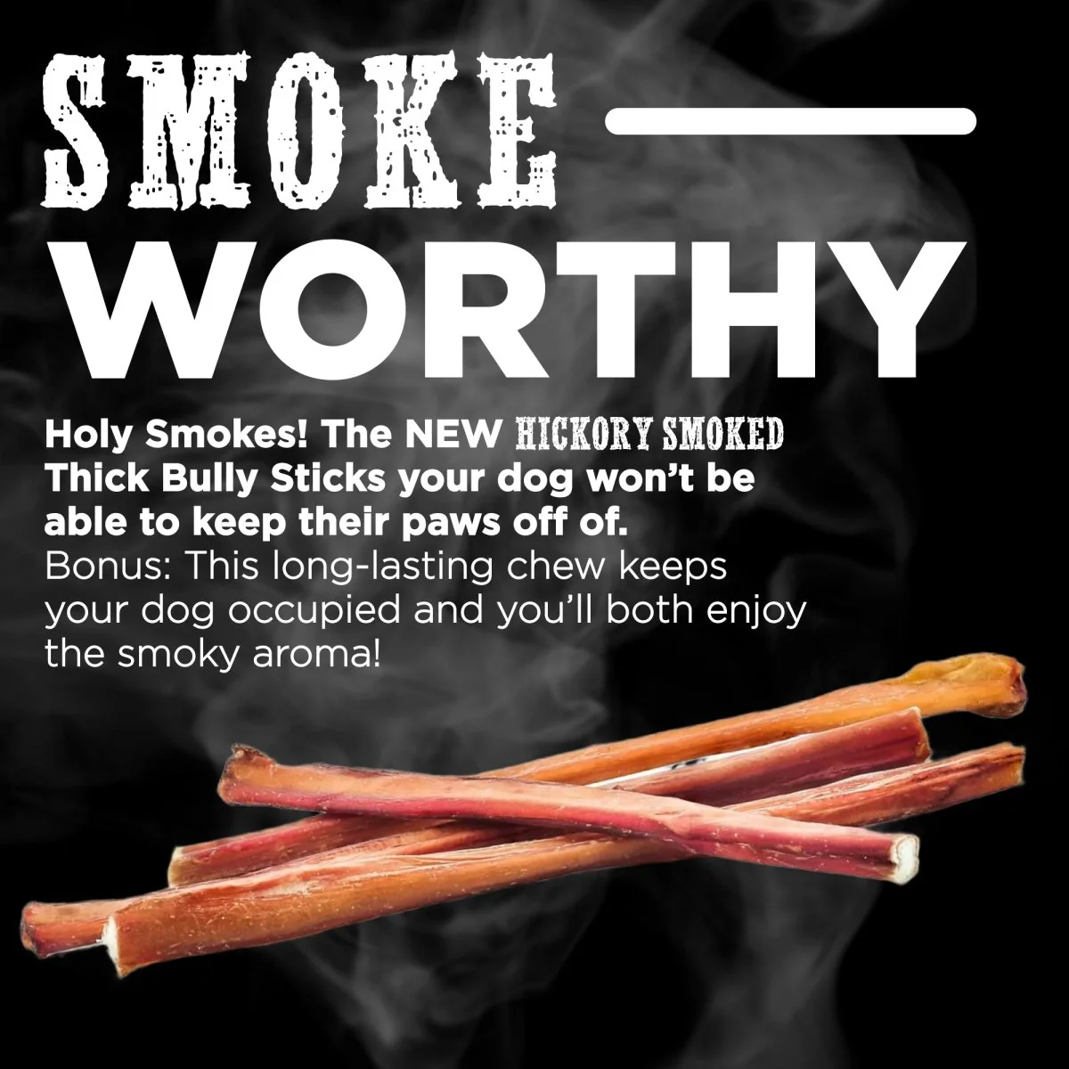 6-Inch Thick Hickory Smoked Bully Stick 6 Pack - Image 8