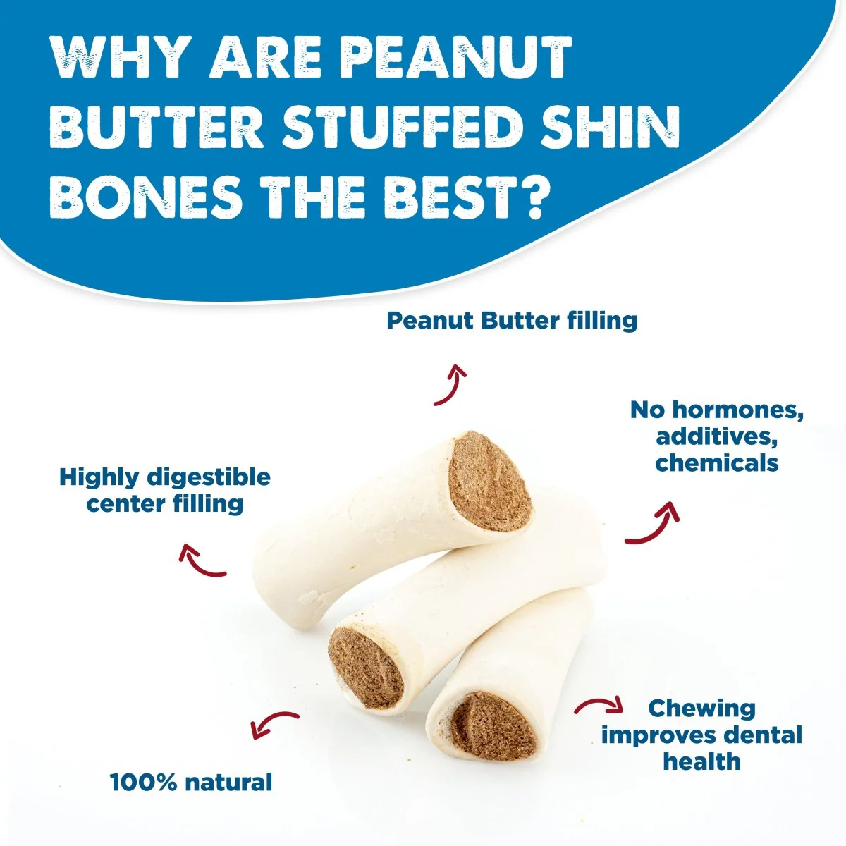 Peanut Butter Stuffed Shin Bone (3 Pack) - Image 5